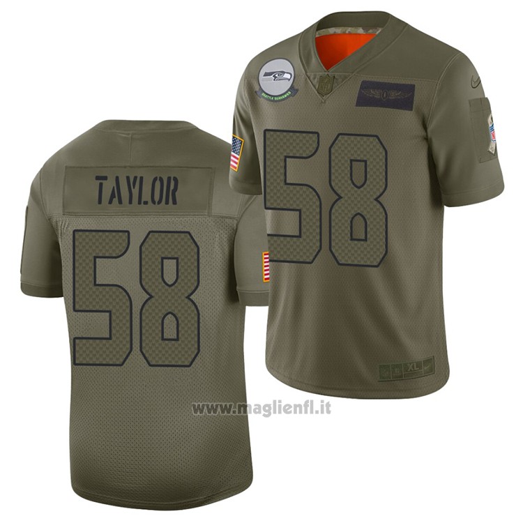 Maglia NFL Limited Seattle Seahawks Darrell Taylor 2019 Salute To Service Verde